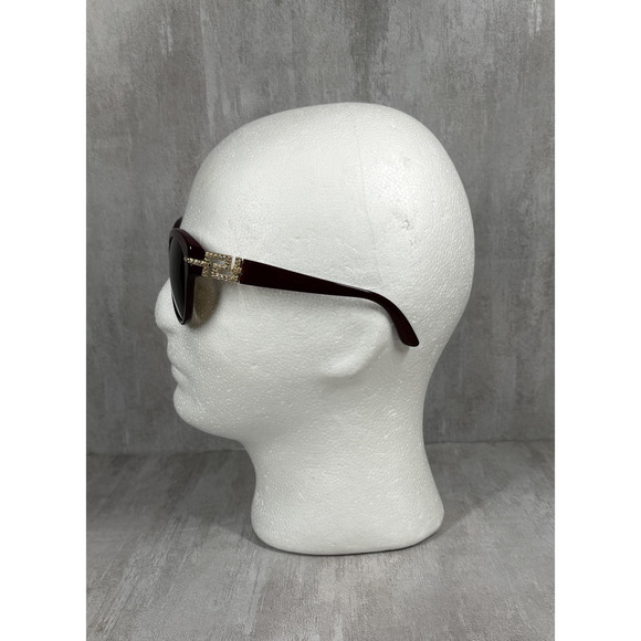 Versace Sunglasses Womens One Size Maroon Brown Cat Eye Crystal Italy Designer main image 14